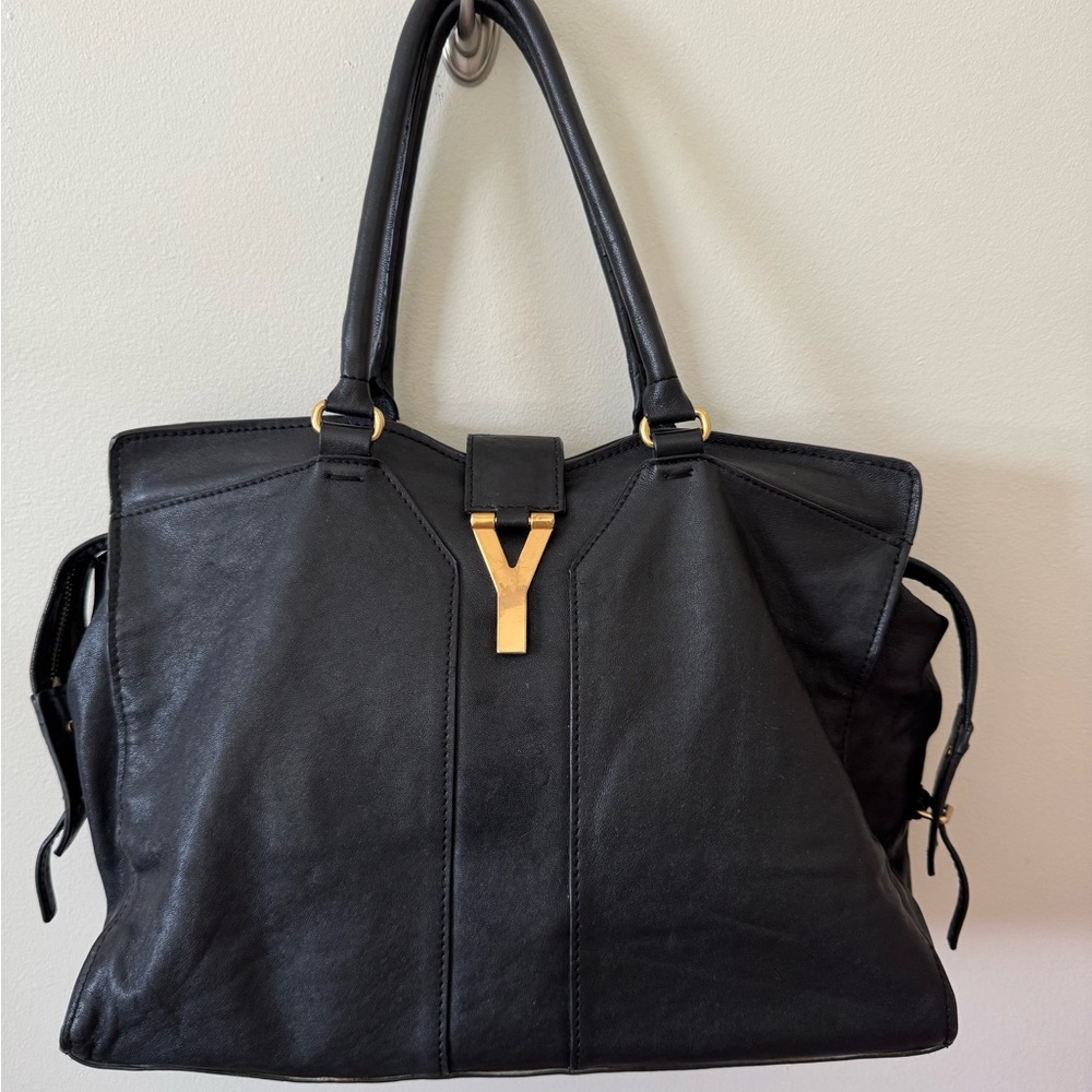 YSL Black Leather Tote Bag (Yves Saint Laurent)
